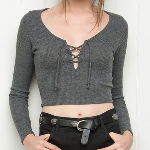 Brandy Melville Lace up Top